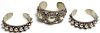 3 Siamese Sterling Woman's Cuff Bracelets