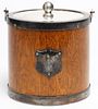 Daniel & Arter English Oak Biscuit Barrel ca. 1900