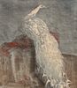 Hans Frank (Austrian 1884-1948) Color Woodcut “White Peacock” c1920