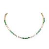 A Diamond and Emerald Riviera Necklace