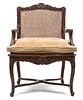A French Provincial Armchair Height 36 1/2 inches.