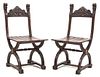 A Pair of Renaissance Revival Side Chairs Height 34 inches.