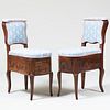 Similar Pair of Louis XV Style Provincial Walnut Bidet Chairs