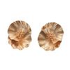 Retro McTeigue 14k Gold Floral Earrings