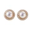 18k Gold Mabe Pearl Diamond Earrings