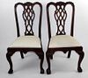 Pair of mahogany Chippendale side chairs