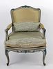 French Louis XV style painted armchair