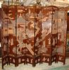 Oriental style 8-panel room divider.