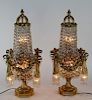Pair of Louis XVI gilt bronze lamps