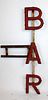 Vintage French painted metal BAR sign