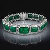 Impressive 57 Carat Emerald and Diamond Bracelet 