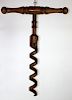 Antique French turned wood corkscrew sign