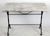 French Cafe table with cast iron base & marble top