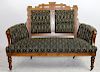 American Victorian tufted upholstered settee
