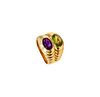 Bvlgari Roma Doppio Ring In 18Kt Gold With Tourmaline And Amethyst