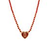 Cartier Paris 1980 Iconic Double C Jasper Heart Necklace In 18K Gold