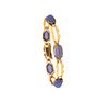 French 1930 Art Deco Bracelet In 18Kt Yellow Gold With 35 Cts Of Blue Chalcedony