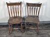 TWO ANTIQUE WOODEN SIDE CHAIRS