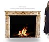 19th Century French Ormolu Mounted White Marble Fireplace