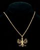 14k Gold Eagle Pendant and Solid Rope Chain