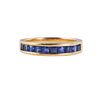 Tiffany & Co 18k Gold Sapphire Half Band Ring