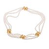 Tiffany & Co Gold Dogwood Flower Diamond Pearl Necklace