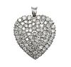 14K White Gold and Diamond Heart Shaped Pendant