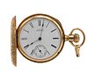Waltham 14K Yellow Gold Closed Face Pocket Watch