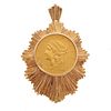 U.S. 1904 $20 Liberty Head Gold Coin, 14k Pendant
