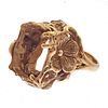 14k Yellow Gold Floral Ring Mounting