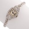 Ladies Elgin Art Deco Diamond, Platinum Wristwatch