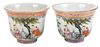 Pair of Chinese Famille Rose Porcelain Tea Cups