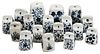17 Chinese Blue and White Ceramic Weights