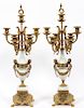 CONTINENTAL-STYLE GILT METAL AND MARBLE CANDELABRA