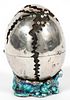 MAUREEN WICKE SILVER AND ENAMELED SURPRISE EGG