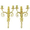 Pair of 19th Century French Gilt Bronze Figural Two Arm Sconces