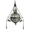 Wrought Iron & Glass Custom Chandelier from the Sylvester Stallone Home