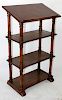 Tiered mahogany book stand with slant top