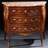 FRENCH LOUIS XVI STYLE MARBLE, BRONZE COMMODE