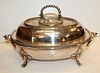 Silverplate oval lidded serving dish