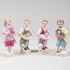 Two Pairs of Meissen Porcelain Figures of Children