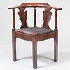 George III Carved Mahogany Corner Chair 