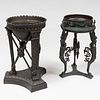 Two Italian Patinated-Bronze Stands, After the Antique