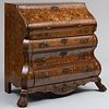 Dutch Rococo Walnut, Mother-of-Pearl Marquetry Slant-Front Desk