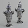 Pair of Continental Silver Repousse Casters