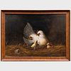Attributed to Howard Hill (1840-1890): Chicks and Hen