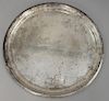 Sterling silver round tray monogrammed Union & New Haven Trust co. 11 1/4in., 24.1 t oz.