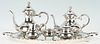 Eugen Ferner 5 pc Sterling Tea Set with Silverplated Tray