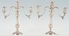 Pair of Tall Kirk Repousse Sterling Convertible Candelabra, Hand Decorated