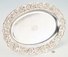 Kirk Repousse Sterling Silver Oval Tray, 19", Hand Decorated